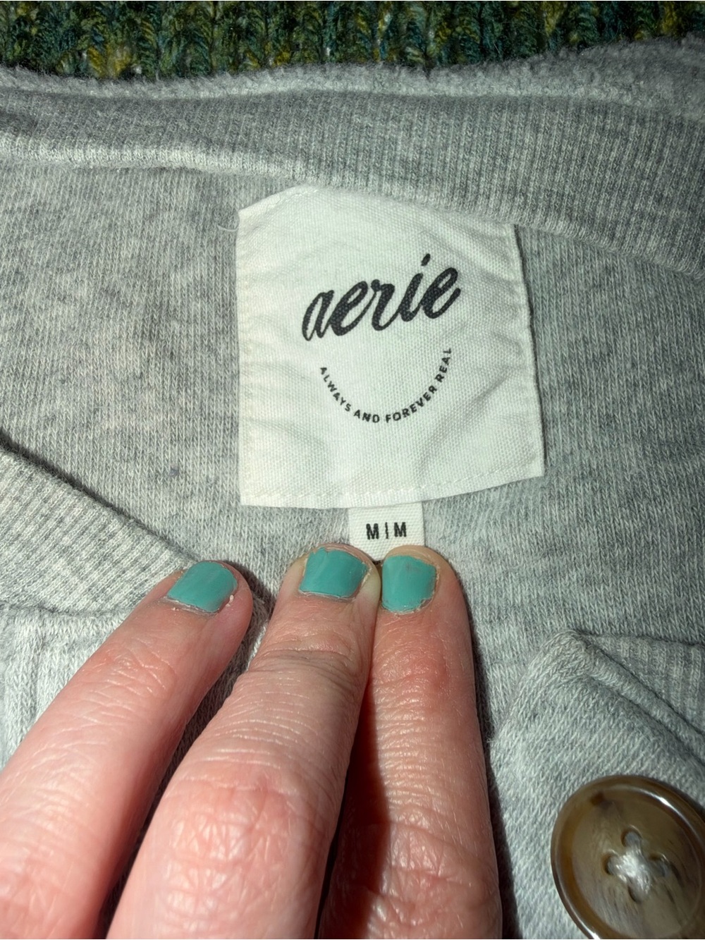 aerie Light Gray Women's Button-Up Cardigan Set - Picture 3 of 5
